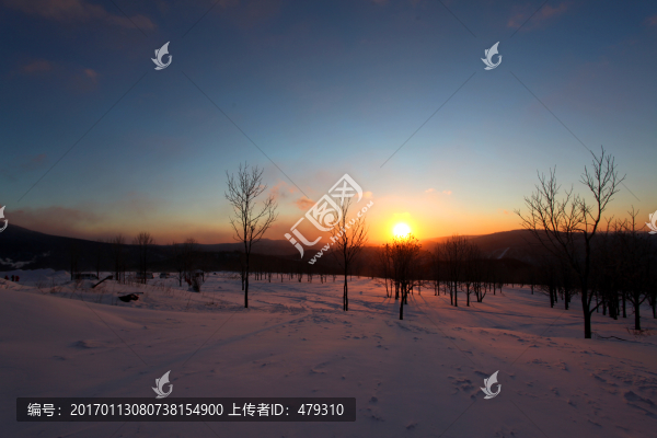 林海雪原,雪鄉(xiāng),日出,白雪,冬