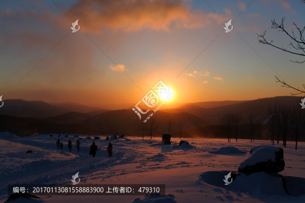 雪鄉(xiāng),日出,白雪,冬