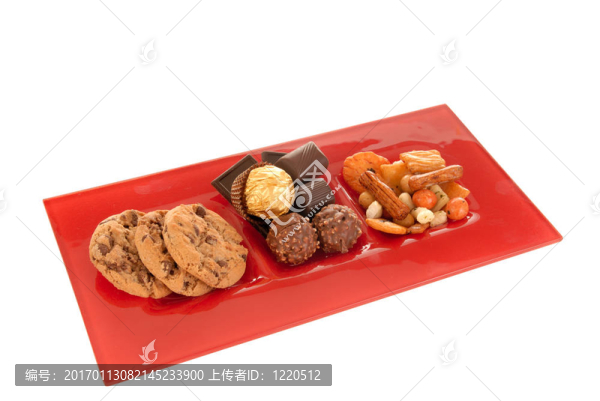紅色玻璃板上的糖果