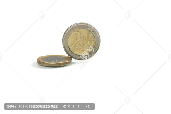 一個(gè)和兩個(gè)歐元硬幣