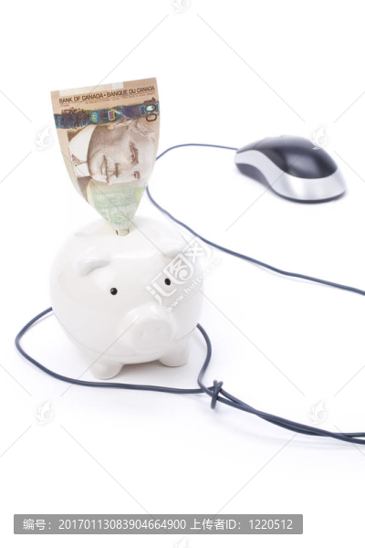 小豬銀行和電腦鼠標
