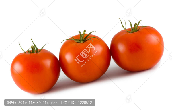 三個(gè)紅色的西紅柿的累積