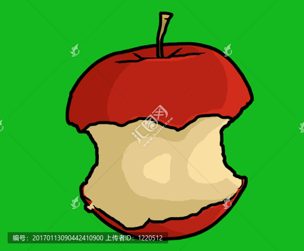 蘋果核的插圖