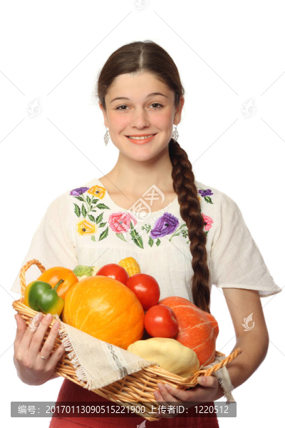 女孩與蔬菜