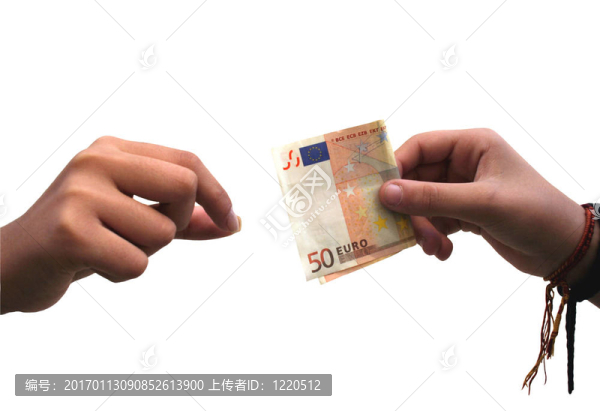 給予50歐元的紙幣