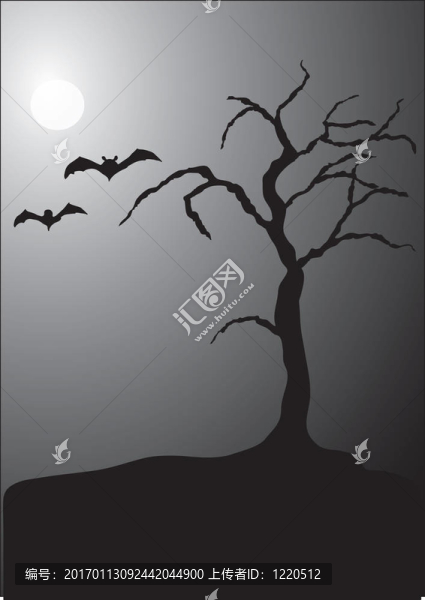 萬(wàn)圣節(jié)的夜晚場(chǎng)景