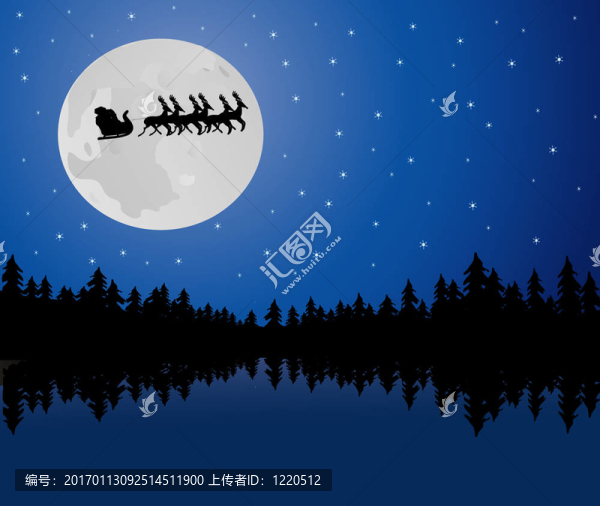Santa在月光下