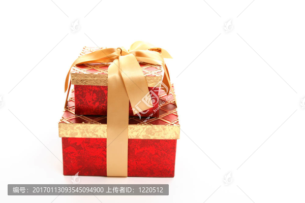紅色和金色的禮品盒
