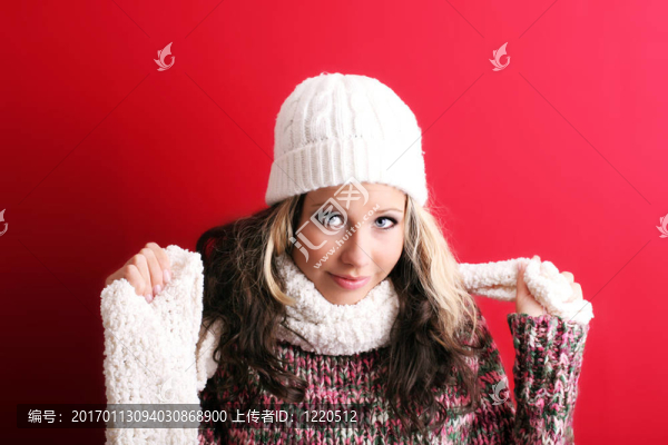 美麗的冬天的女人