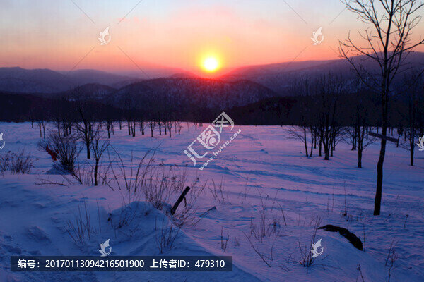 林海雪原,雪鄉(xiāng),日出