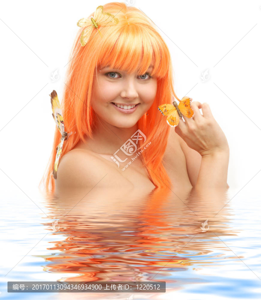 蝴蝶女孩在水2