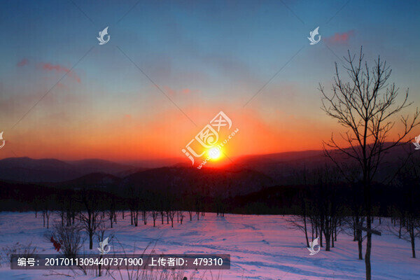 林海雪原,雪鄉(xiāng),日出,白雪,冬