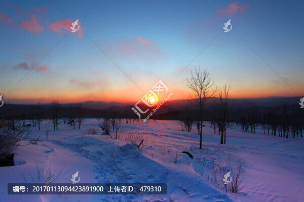 林海雪原,雪鄉(xiāng),日出
