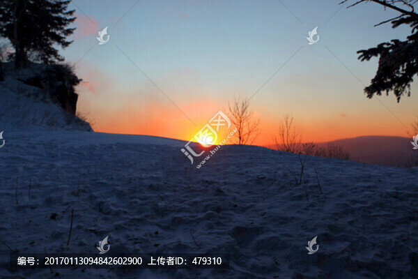 林海雪原,雪鄉(xiāng),日出