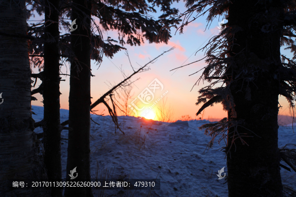 林海雪原,雪鄉(xiāng),日出,白雪,冬