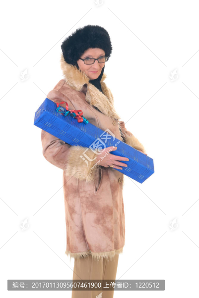 圣誕購物的女人；