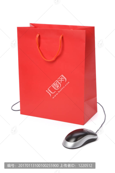 購(gòu)物袋和電腦鼠標(biāo)