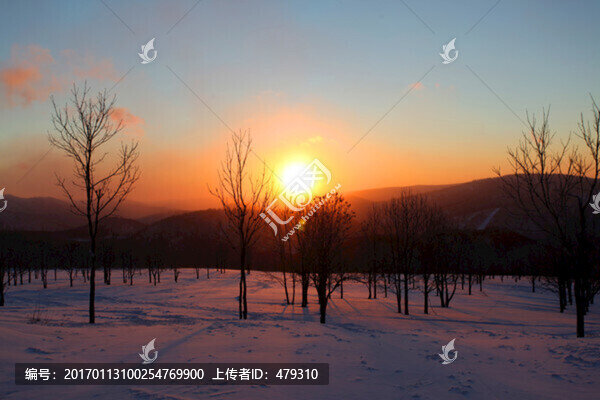 林海雪原,雪鄉(xiāng),日出