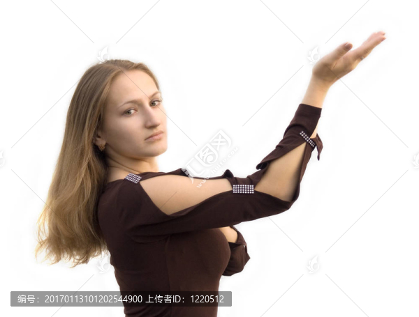 手上的年輕女孩