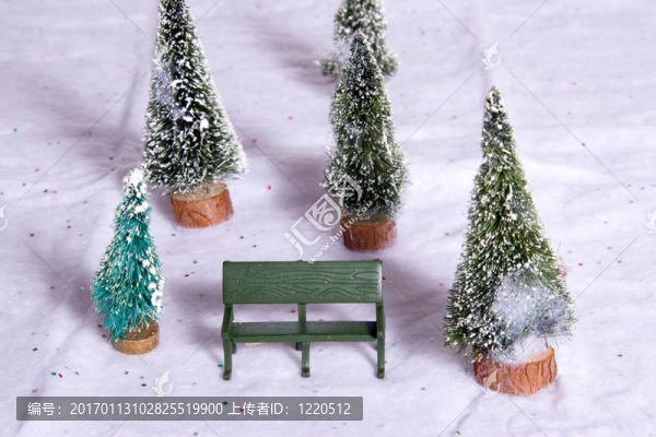 圣誕村公園長(zhǎng)椅