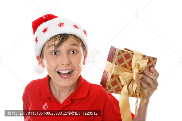有圣誕禮物的孩子
