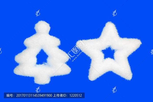 雪圣誕樹和星星