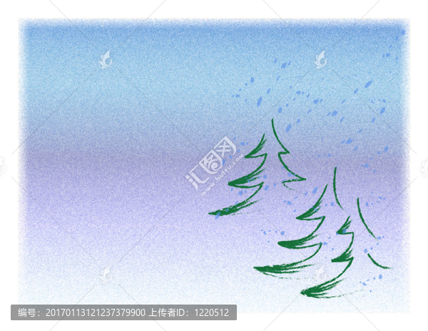雪中的冷杉樹