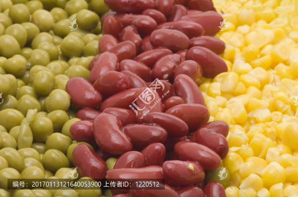 玉米和豌豆和扁豆