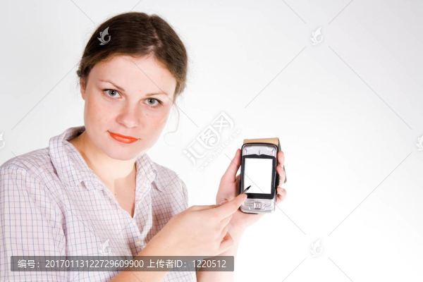 漂亮的女孩與智能手機(jī)