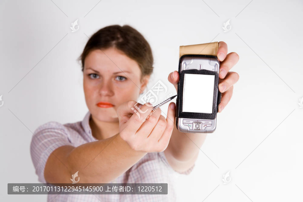 漂亮的女孩與智能手機(jī)