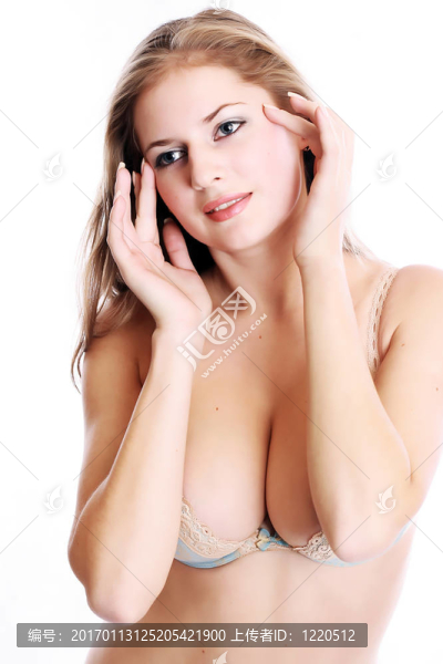 穿著藍(lán)色內(nèi)衣的性感女人
