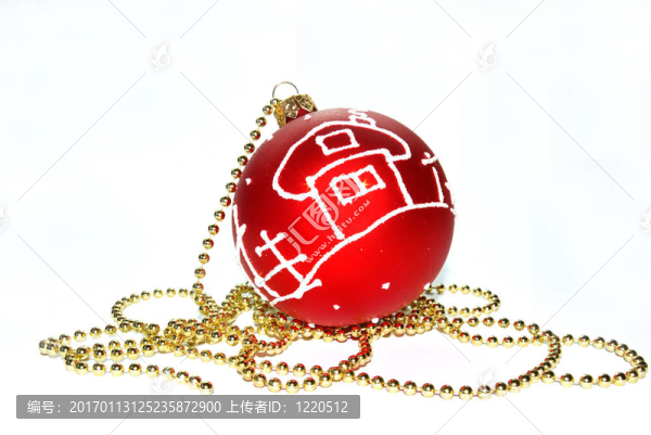 白ornam紅色球