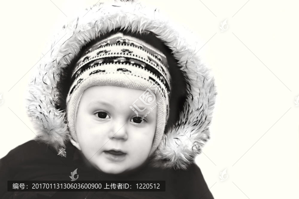 一個白色的嬰兒的肖像
