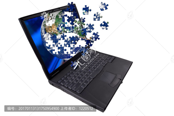 帶拼圖的筆記本電腦
