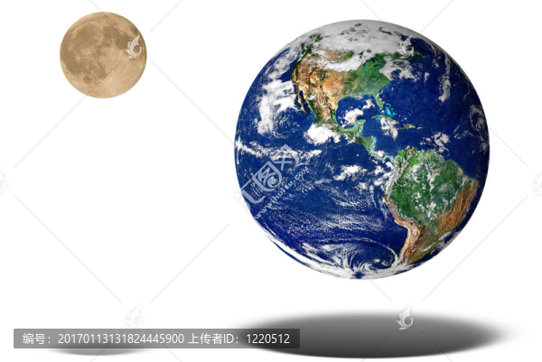 地球和Moon漂浮