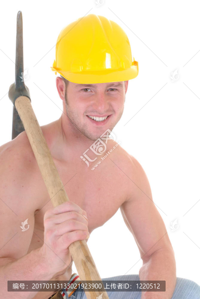 男子氣概的建筑工人