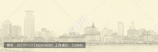 上海外灘線描
