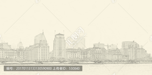 上海外灘線描