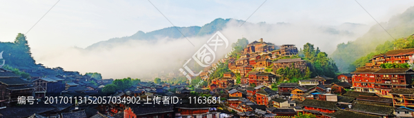 貴州西江千戶苗寨全景圖