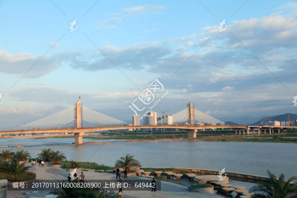 斜拉橋,漢江河流,勉縣,沔水