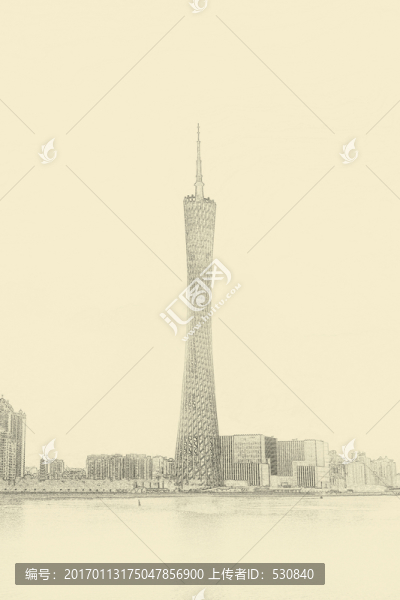 廣州城市線描,,合層