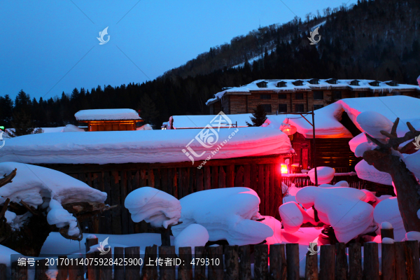 雪鄉(xiāng),雙峰林場(chǎng),春節(jié),紅燈,燈