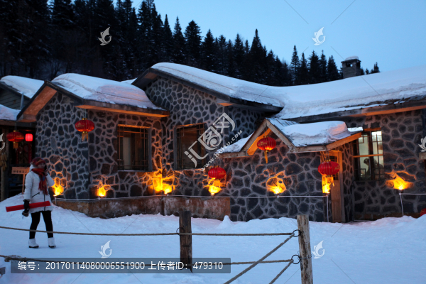 雪鄉(xiāng),雙峰林場,春節(jié),紅燈,燈