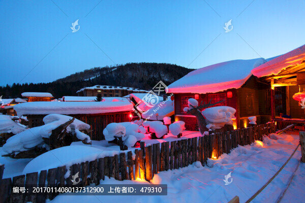 雪鄉(xiāng),雙峰林場,春節(jié),紅燈,燈