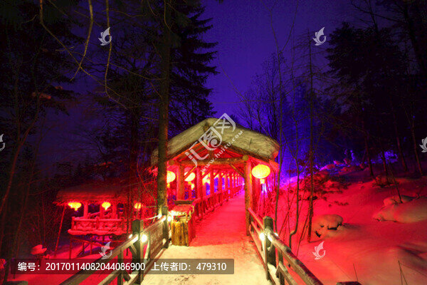 雪鄉(xiāng),雙峰林場(chǎng),春節(jié),紅燈,燈