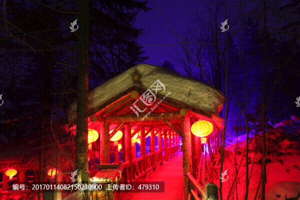 雪鄉(xiāng),雙峰林場(chǎng),春節(jié),紅燈,燈