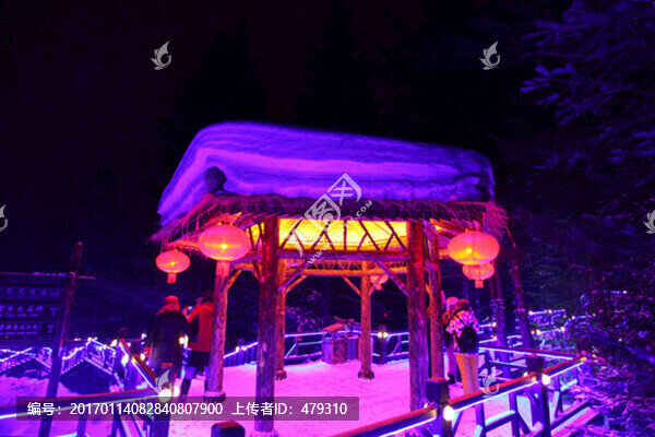 雪鄉(xiāng),雙峰林場,春節(jié),紅燈,燈