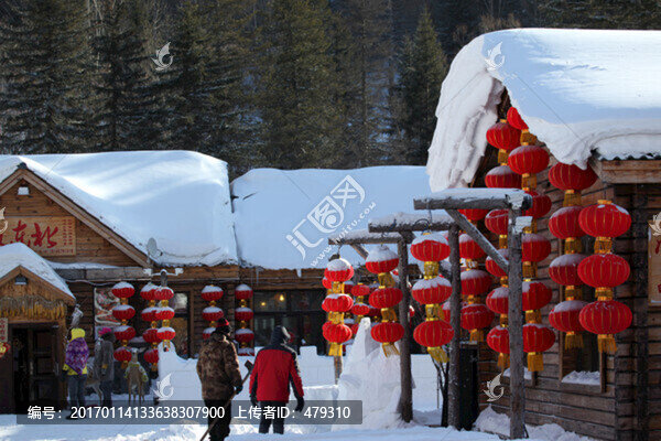 紅燈籠,節(jié)日,雪鄉(xiāng),東北