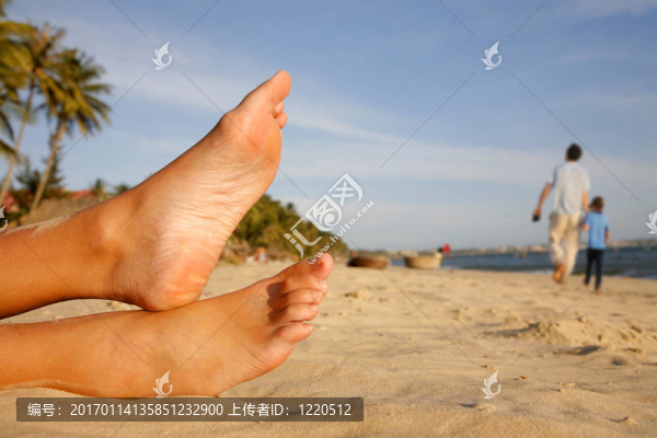 海灘的腿