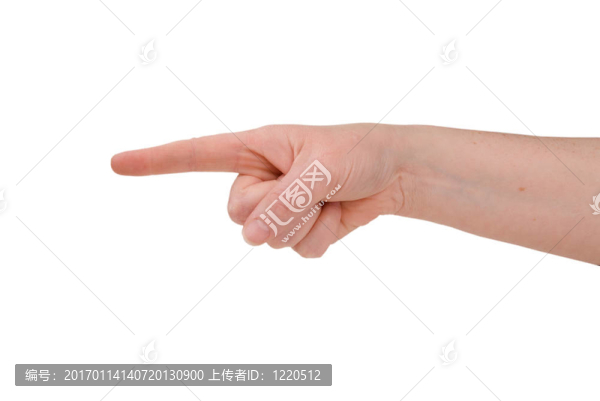 女人用手指指